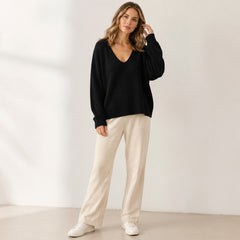 Casual Loose V-neck Knit Sweater