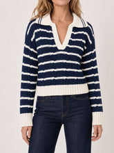 Retro V-neck Striped Knit Sweater