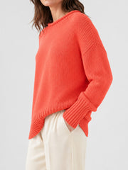 Coral Oversized Knit Sweater
