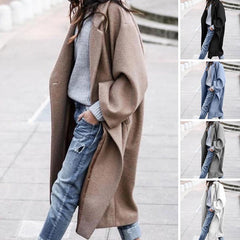 🔥Only 36 left in stock-Oversized Retro Casual Solid Color Windbreaker Warm Coat