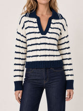 Retro V-neck Striped Knit Sweater