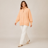 Half-Zip Oversized Knit Sweater