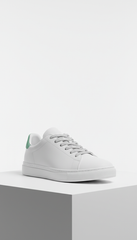 Minimalist White Sneaker with Pebbled Leather
