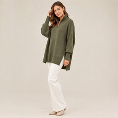 Half-Zip Oversized Knit Sweater
