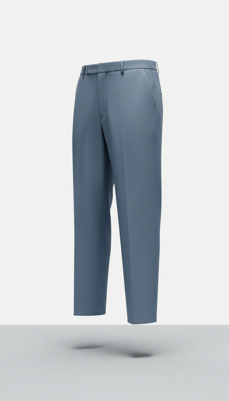 Steel Blue Relaxed-Fit Trouser with Tencel Blend