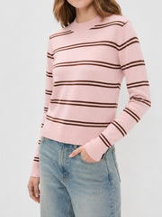 Pink Striped Knit Sweater