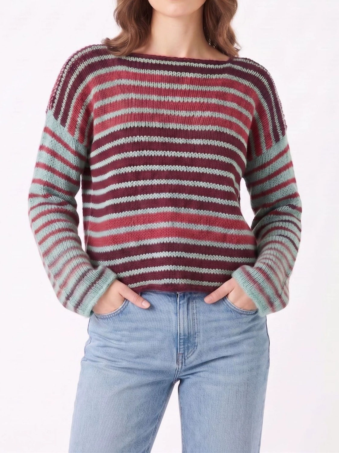 Colorful Striped Knit Sweater