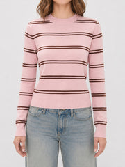 Pink Striped Knit Sweater