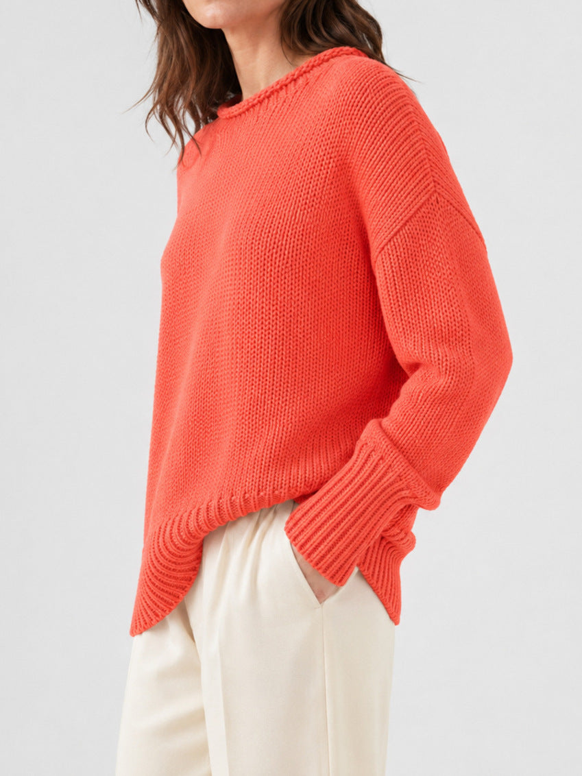 Coral Oversized Knit Sweater