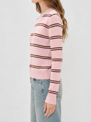 Pink Striped Knit Sweater