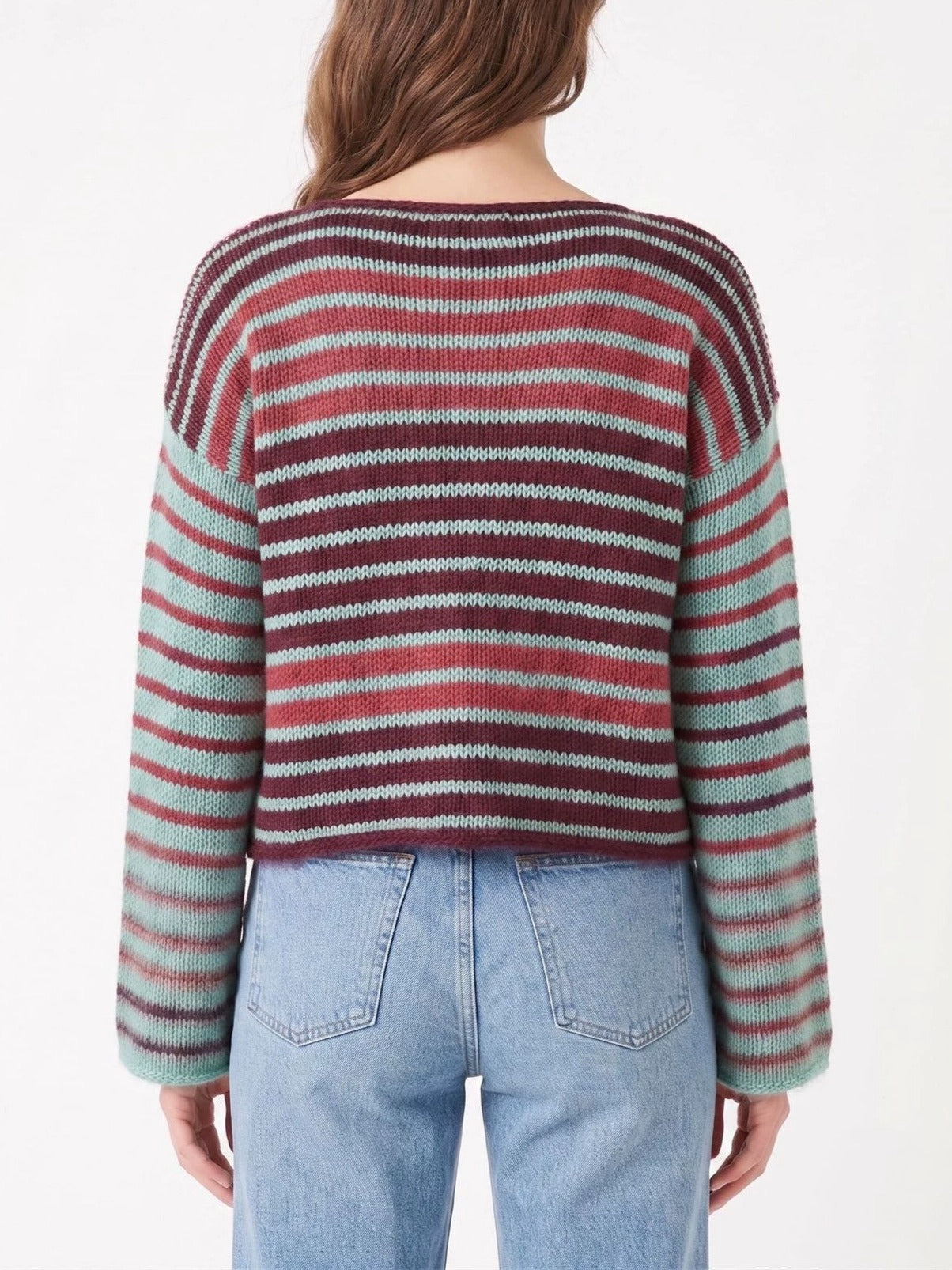 Colorful Striped Knit Sweater