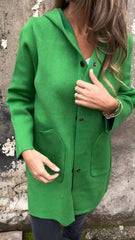 CLEARANCE SALE🔥Women's Hooded Long-sleeved Side Button Design Casual Jacket