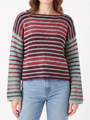 Colorful Striped Knit Sweater