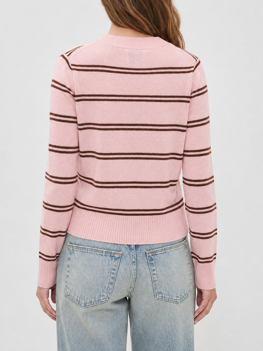 Pink Striped Knit Sweater