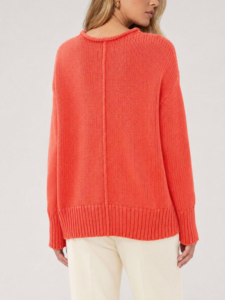 Coral Oversized Knit Sweater