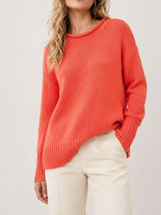 Coral Oversized Knit Sweater
