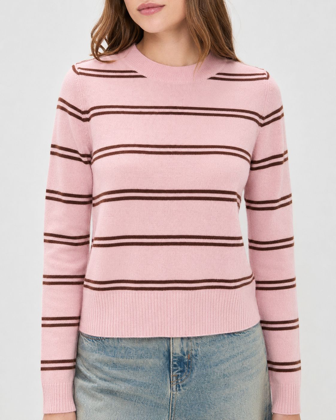 Pink Striped Knit Sweater