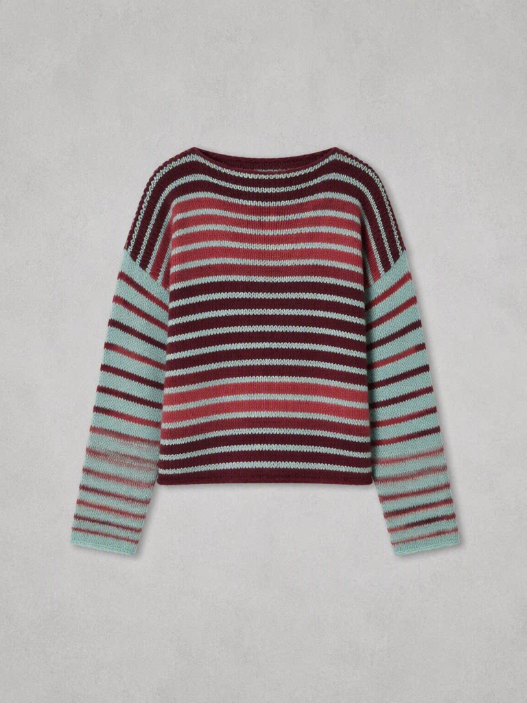 Colorful Striped Knit Sweater