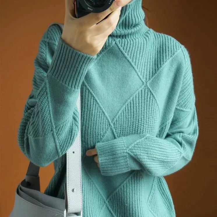 CASHMERE TURTLENECK SWEATER CARDIGAN