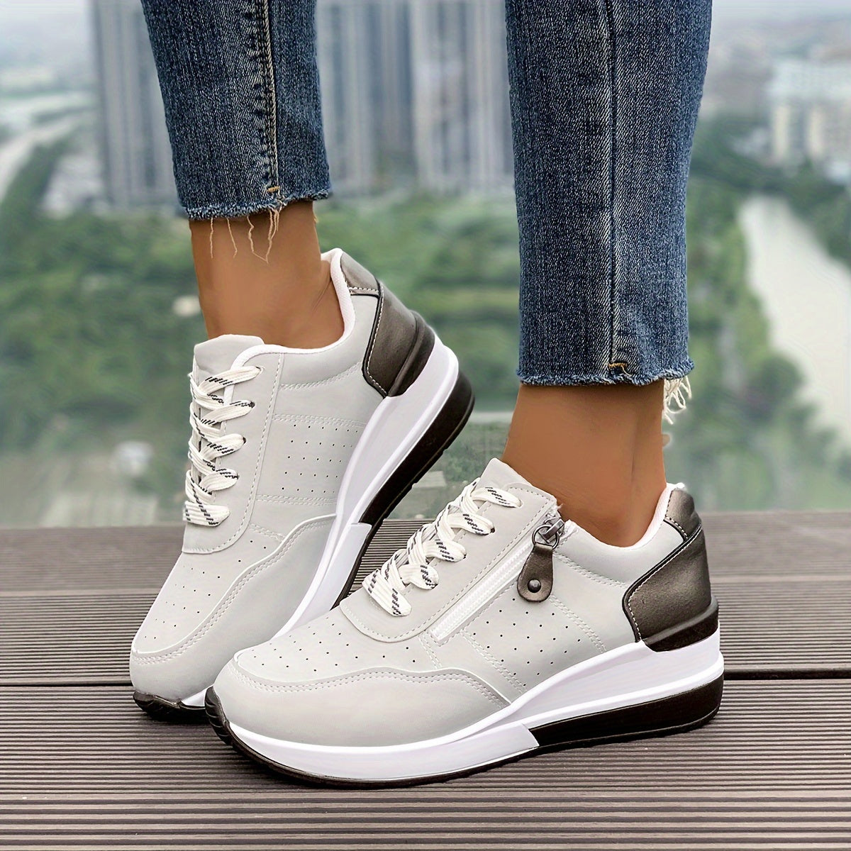 🔥Last Day Promotion 60% OFF - Women's Comfortable Side-Zip Thick-Sole Orthopaedic Sneakers