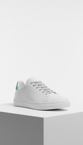 Minimalist White Sneaker with Pebbled Leather