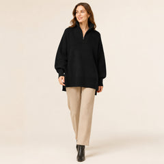Half-Zip Oversized Knit Sweater