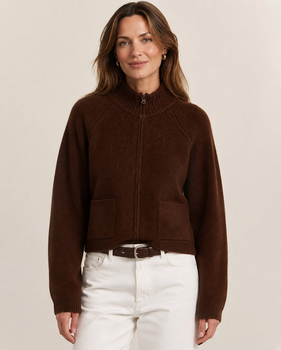 Knit Zip-Up Cardigan